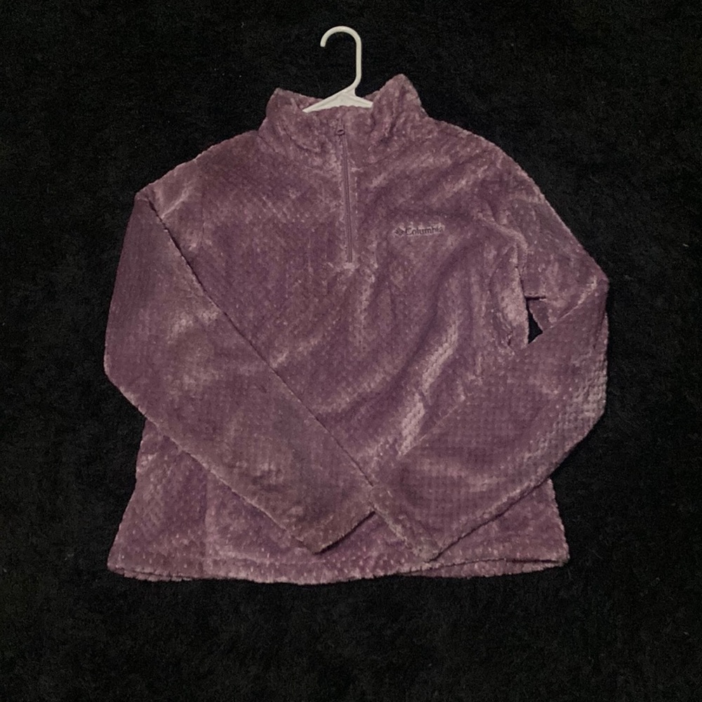 Columbia Purple Cowl Neck Sweater Cozy Fleece